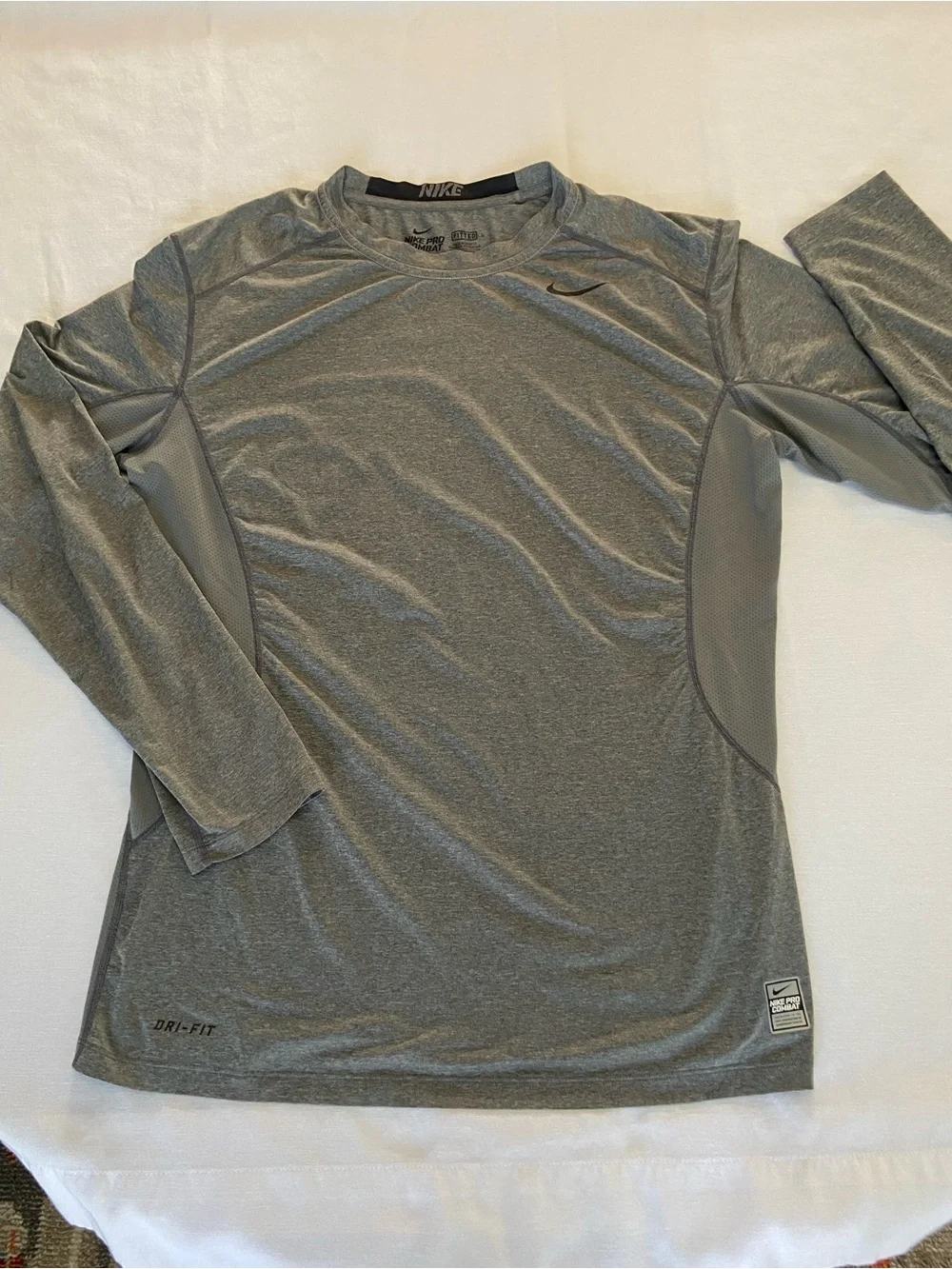 Nike Grey Heather Pro Combat Dri-FIT Shirt